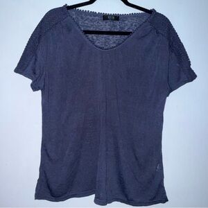 Modern Canvas women’s size large short sleeve top color is navy